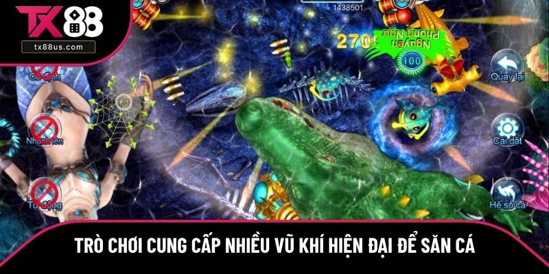 Trò chơi cung cấp nhiều vũ khí hiện đại để săn cá